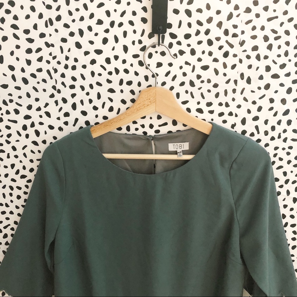 Tobi NWT turquoise scalloped dress